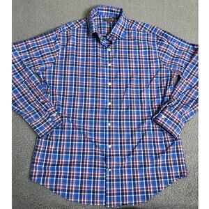 Peter Millar Summer Comfort Button Shirt Large Long Sleev Plaid Performance Golf